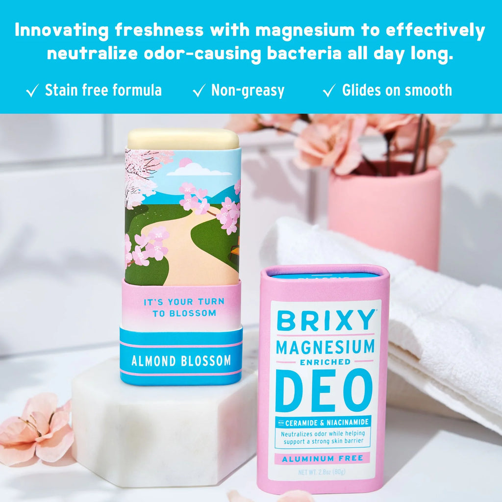 ***Brixy Magnesium Enriched Deodorant | Aluminum Free | Almond