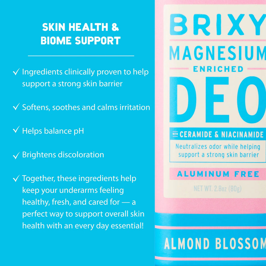 ***Brixy Magnesium Enriched Deodorant | Aluminum Free | Almond
