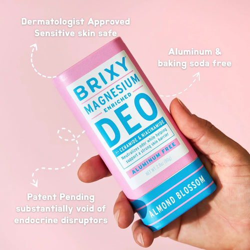 ***Brixy Magnesium Enriched Deodorant | Aluminum Free | Almond