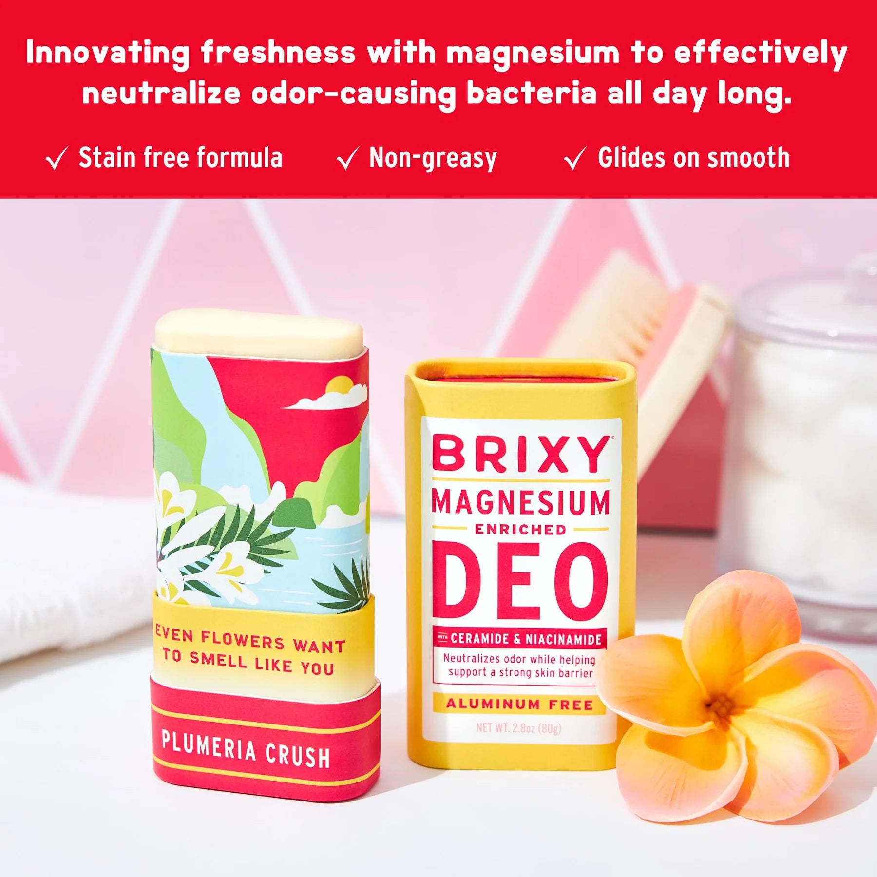 ***Magnesium Enriched Deodorant | Aluminum Free | Plumeria