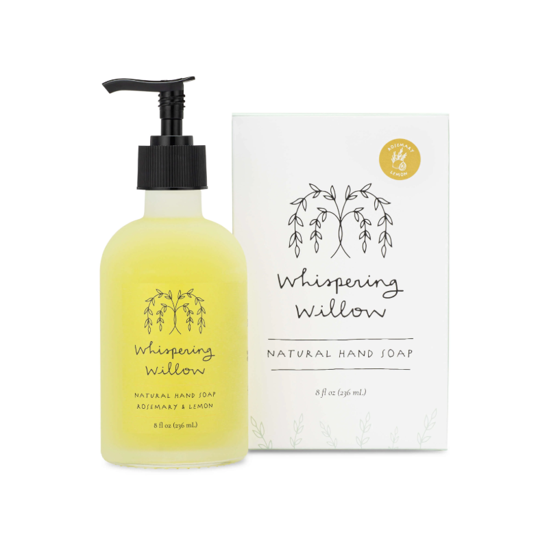 Whispering Willow Rosemary & Lemon Hand Soap - 8oz Glass Pump (Seasonal)