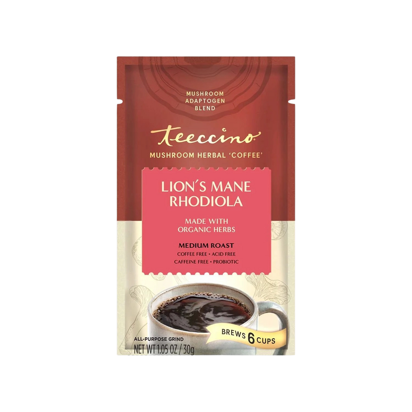 Teccino Lion's Mane Rhodiola coffee package