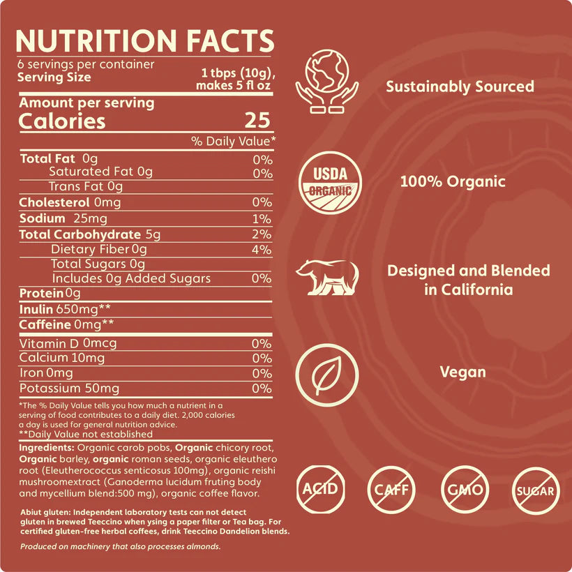 Teeccino Ground Coffee (1.05oz/30g)