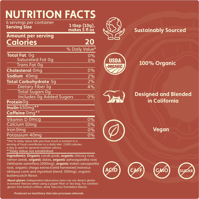 Teeccino Ground Coffee (1.05oz/30g)