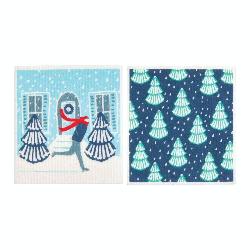Blu  Swedish Cloths Reusable Sponge-Cloth, Set of 2 (Holiday Edition)