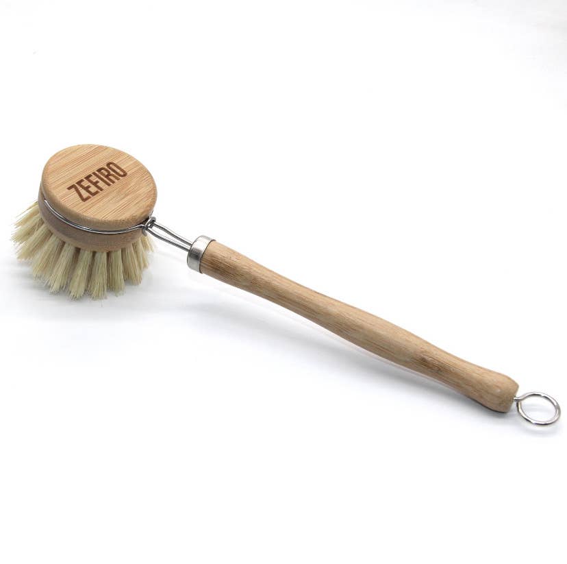 ZEFIRO Bamboo Long handle Dish Brush