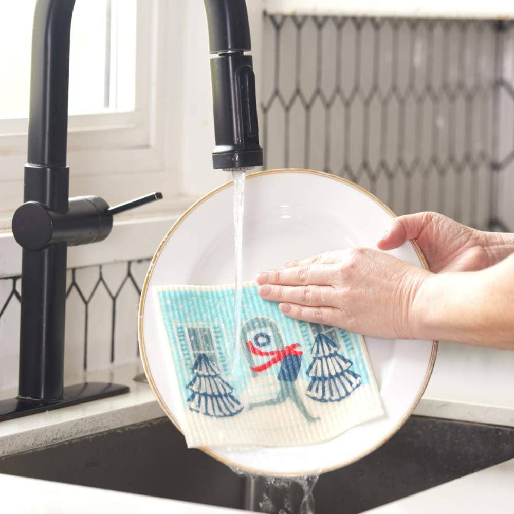 Blu  Swedish Cloths Reusable Sponge-Cloth, Set of 2 (Holiday Edition)