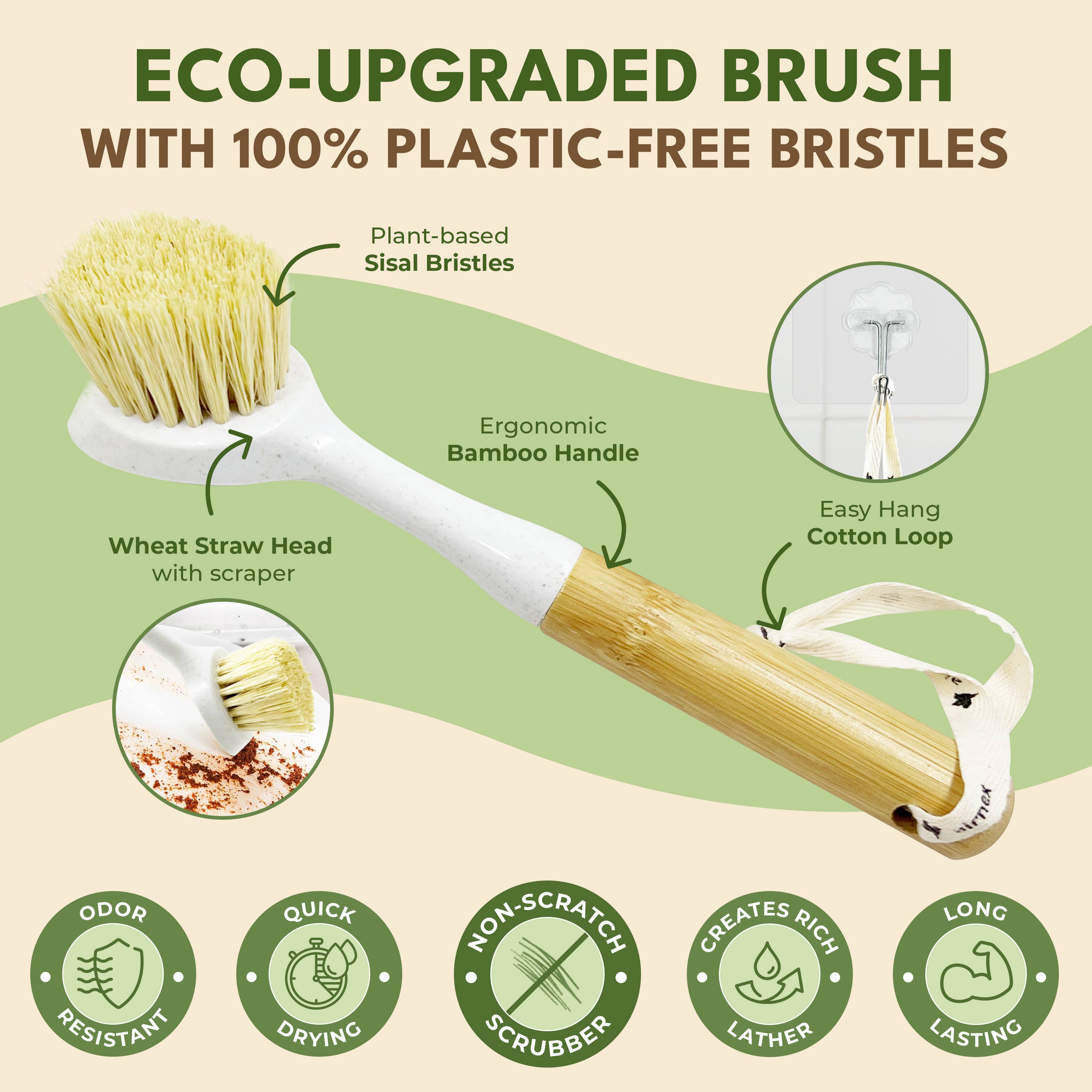 Airnex  Bamboo Brush with wheat & bamboo Handle