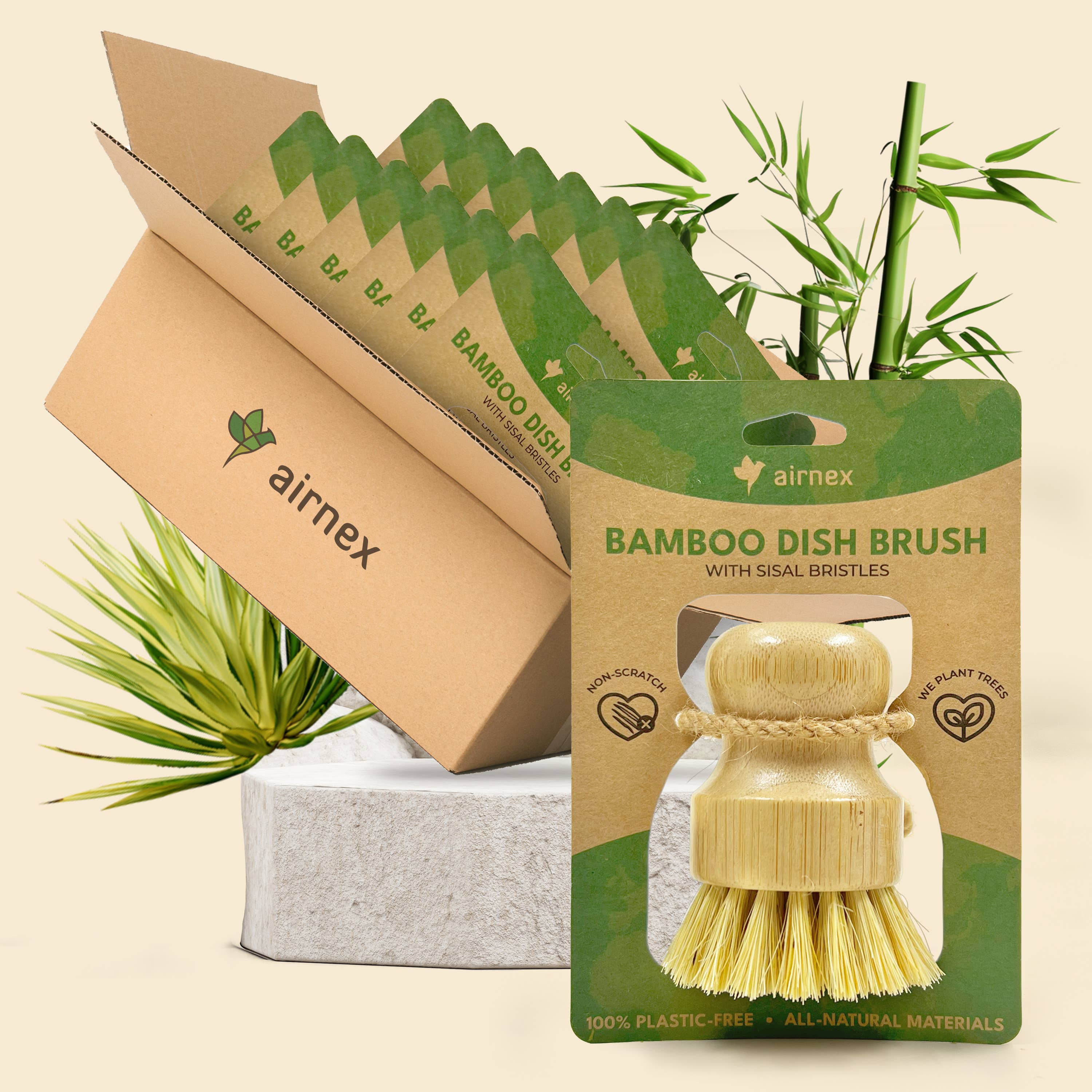 Airnex   Bamboo Dish Brush- Kraft packaging