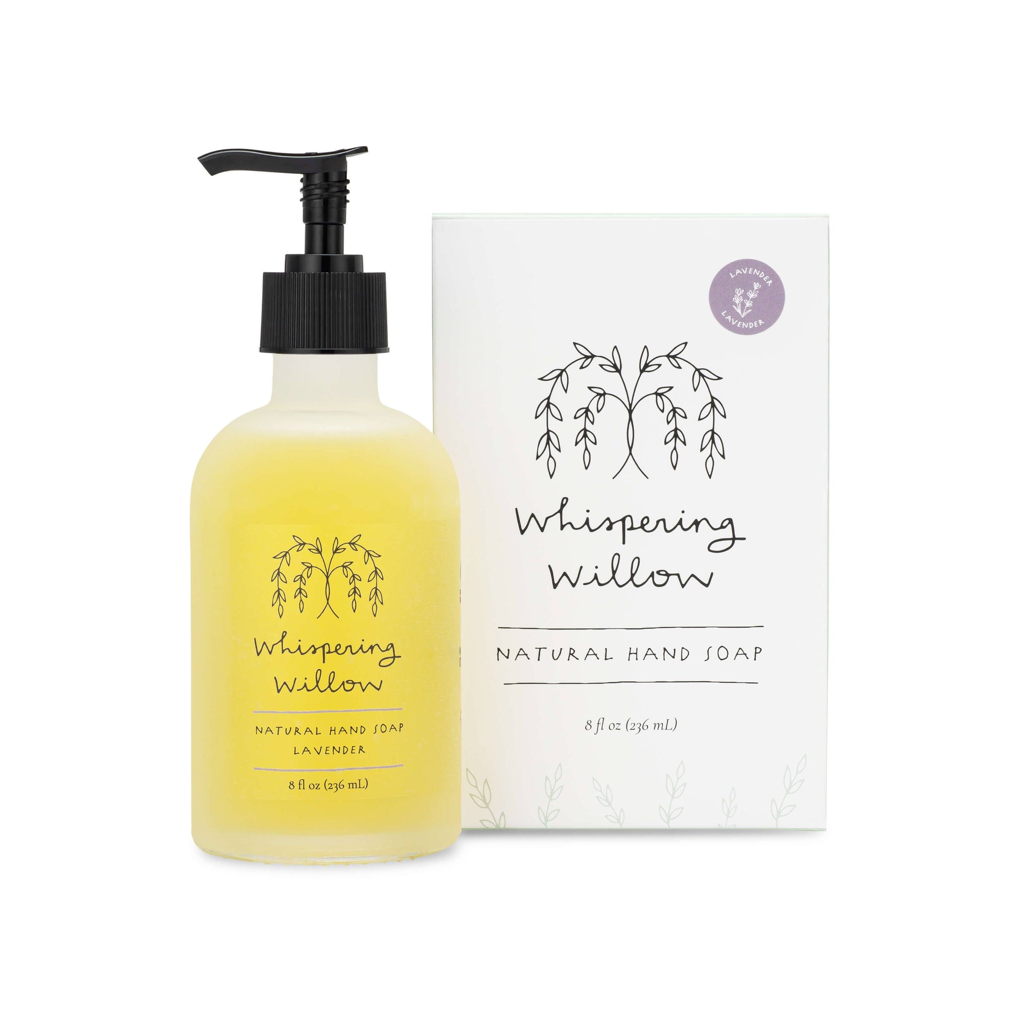 Whispering WillowLavender Hand Soap - 8oz Glass Bottle