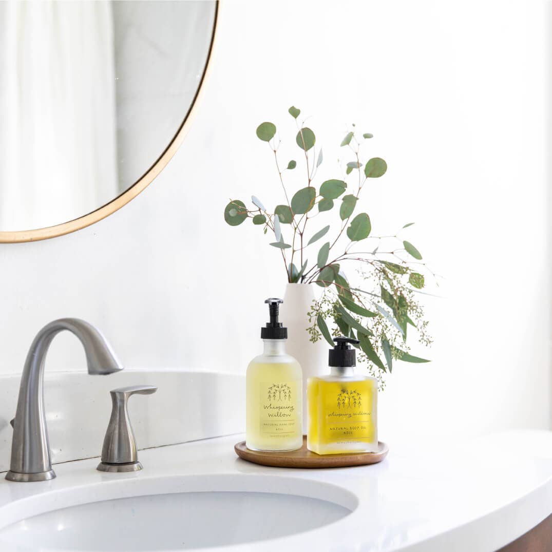 Whispering Willow Rosemary & Lemon Hand Soap - 8oz Glass Pump (Seasonal)